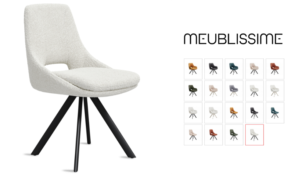 chaise tissu bouclette