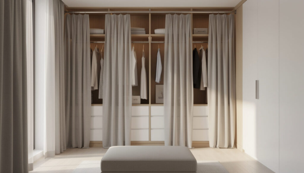 découvrez notre barre de rideaux pour dressing, une solution pratique et esthétique pour organiser et embellir votre espace de rangement.