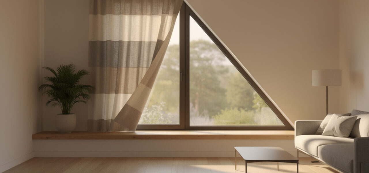 apprenez à fabriquer un rideau de fenêtre triangulaire unique pour personnaliser votre intérieur avec style et originalité.